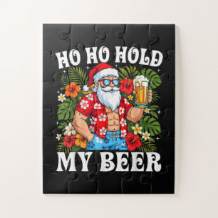 Funny Christmas Ho Ho Hold My Beer Santa Jigsaw Puzzle