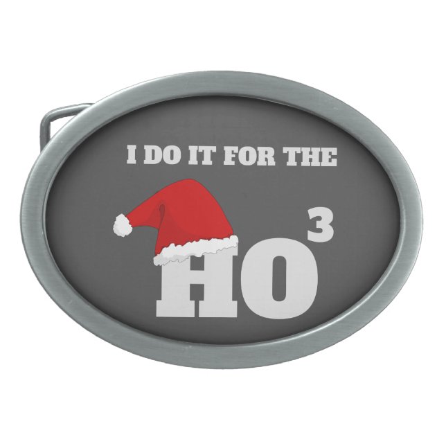 Funny Christmas Ho³ Santa Joke – Festive Holiday  Belt Buckle (Front)