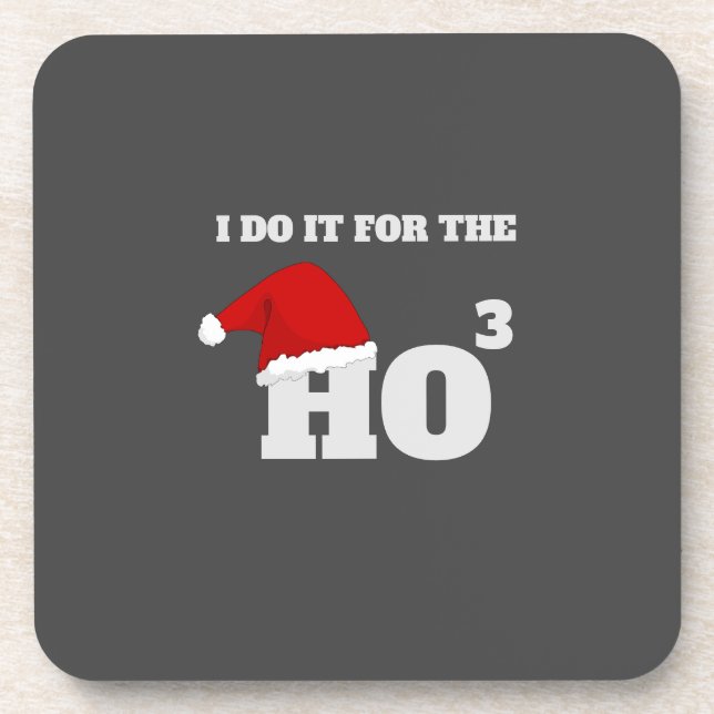 Funny Christmas Ho³ Santa Joke – Festive Holiday  Beverage Coaster (Front)