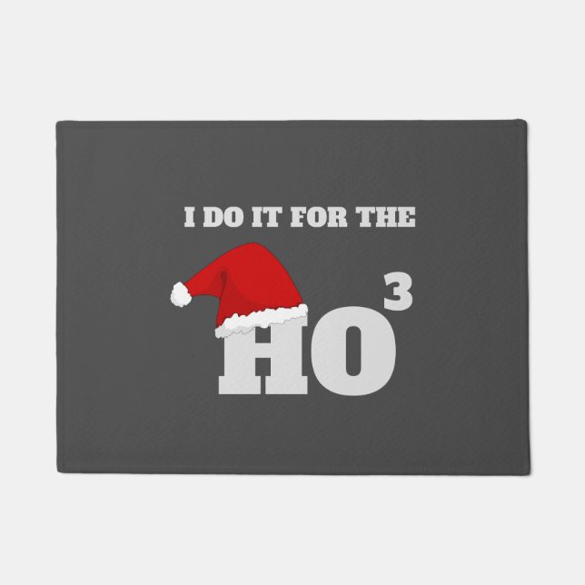 Funny Christmas Ho³ Santa Joke – Festive Holiday  Doormat (Front)