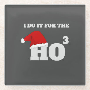 Funny Christmas Ho³ Santa Joke – Festive Holiday  Glass Coaster