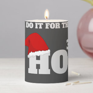 Funny Christmas Ho³ Santa Joke – Festive Holiday Pillar Candle