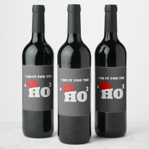 Funny Christmas Ho³ Santa Joke – Festive Holiday  Wine Label