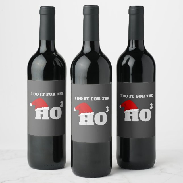 Funny Christmas Ho³ Santa Joke – Festive Holiday  Wine Label (Bottles)