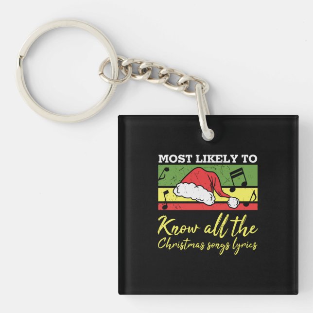 Funny Christmas Holiday Music Keychain (Front)