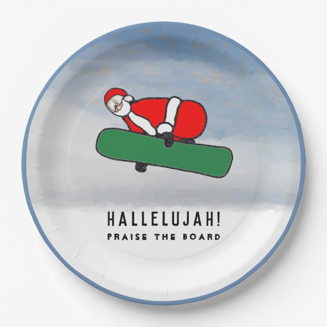 Funny Christmas Holiday Party Paper Plates (Front)