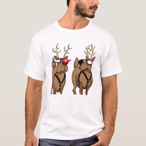 Funny Christmas Holiday Reindeer Cartoon T_Shirt