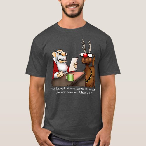 Funny Christmas Holiday Reindeer toon Humor T_Shirt