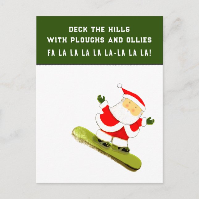 Funny Christmas Holiday Sports Invitation Postcard (Front)