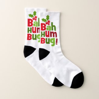 Funny Christmas Holiday words socks