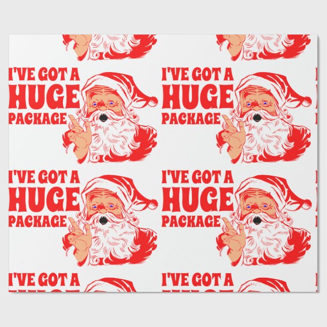 Funny Christmas, Huge Package Wrapping Paper (Flat)