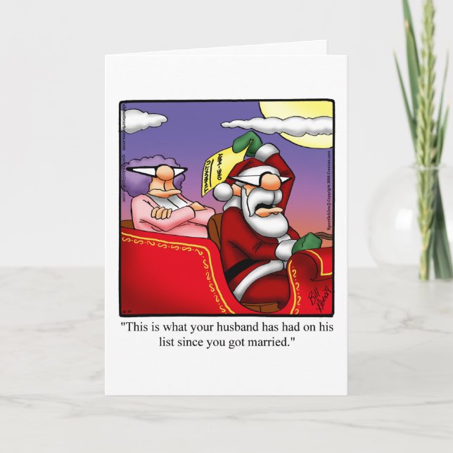 Funny Christmas Humor Card For Him (Front)