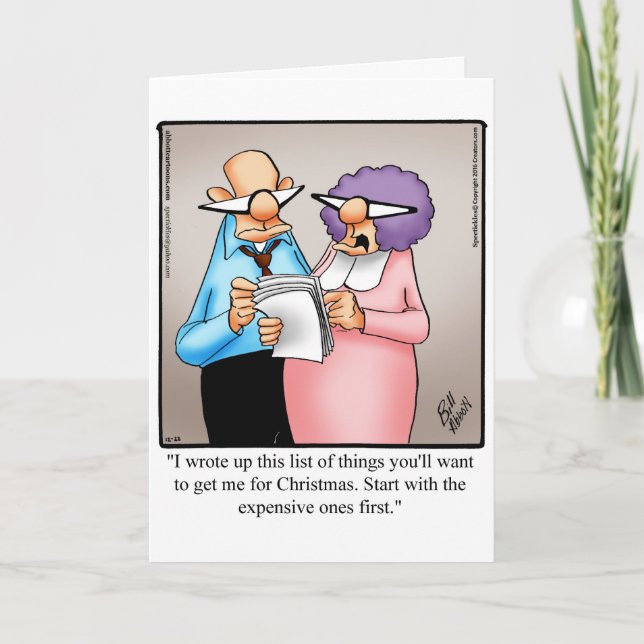 Funny Christmas Humor Greeting Card For Him (Front)