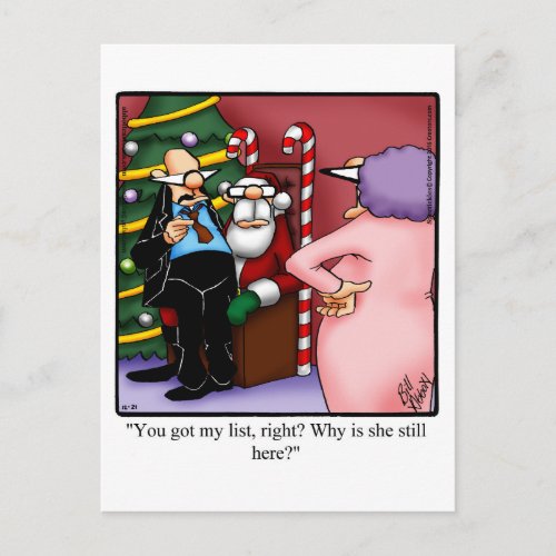 Funny Christmas Humor Postcard Spectickles
