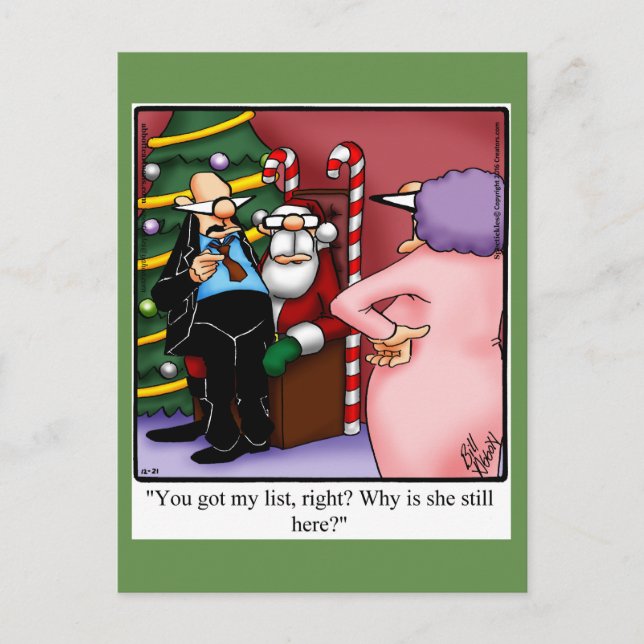 Funny Christmas Humor Postcard Spectickles (Front)