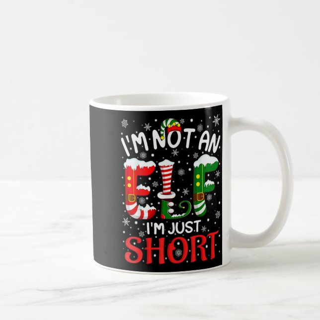 Funny Christmas I'm Not An Elf Just Short Xmas Men Coffee Mug (Right)