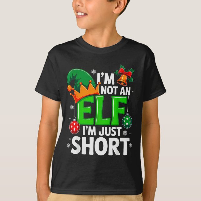 Funny Christmas Im Not An Elf Just Short Xmas Men  T-Shirt (Front)