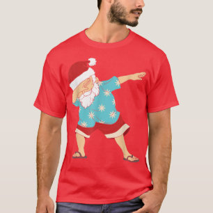 Funny Christmas In July Dabbing Santa Claus Hawaii T-Shirt