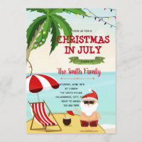 Funny christmas in july invitation