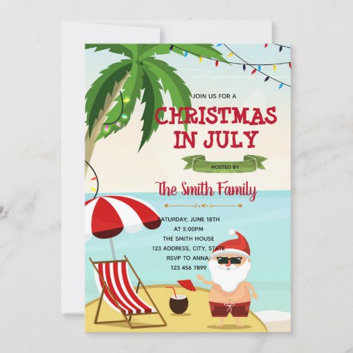 Funny christmas in july invitation | Zazzle