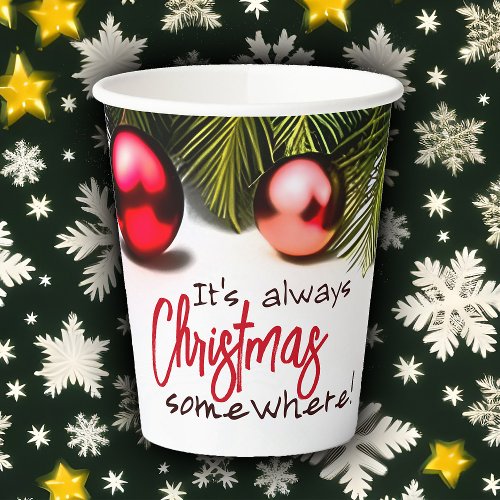 Funny Christmas In July Party Summer Tropical Palm Paper Cups