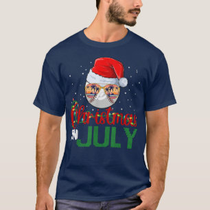 Funny Christmas In July Santa Claus Baseball Ball T-Shirt