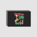 Funny Christmas in July Shirt Santa Giraffe Palm T Car Magnet