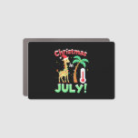 Funny Christmas in July Shirt Santa Giraffe Palm T Car Magnet