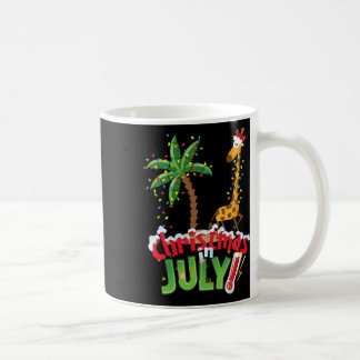 Funny Christmas In July Shirt Santa Giraffe Palm T Coffee Mug