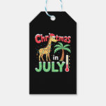 Funny Christmas in July Shirt Santa Giraffe Palm T Gift Tags