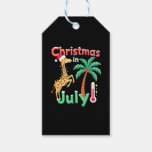Funny Christmas in July Shirt Santa Giraffe Palm T Gift Tags