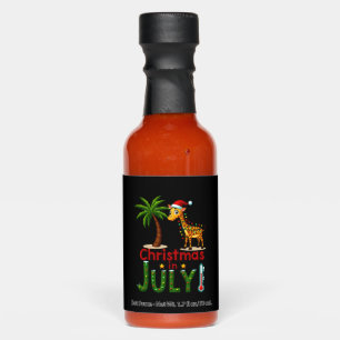 Funny Christmas in July Shirt Santa Giraffe Palm T Hot Sauces