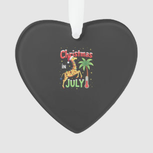 Funny Christmas in July Shirt Santa Giraffe Palm T Ornament