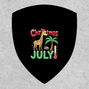 Funny Christmas in July Shirt Santa Giraffe Palm T Patch