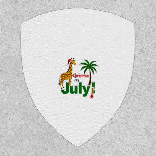 Funny Christmas in July Shirt Santa Giraffe Palm T Patch