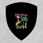 Funny Christmas in July Shirt Santa Giraffe Palm T Patch