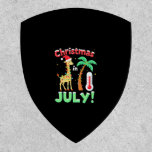 Funny Christmas in July Shirt Santa Giraffe Palm T Patch