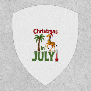 Funny Christmas in July Shirt Santa Giraffe Palm T Patch