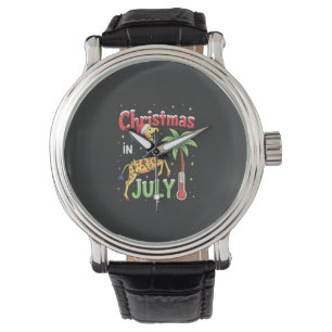 Funny Christmas in July Shirt Santa Giraffe Palm T Watch