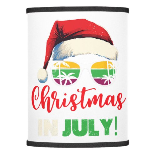 Funny Christmas in July Shirt Summer Santa Sunglas Lamp Shade