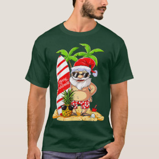 Funny Christmas in July Summer Santa Sunglasses Xm T-Shirt