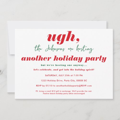 Funny Christmas In July Themed Holiday Party