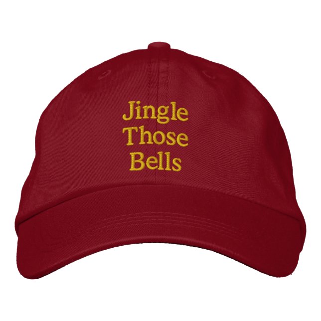 Funny Christmas innuendo red gold Embroidered Baseball Hat (Front)
