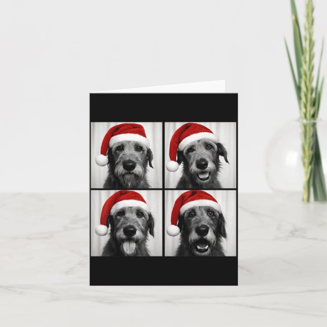 Funny Christmas Irish Wolfhound Santa Dog Lover Ph Card (Front)