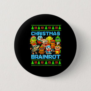 Funny Christmas Italian Brain Rot Italian Brainrot Button