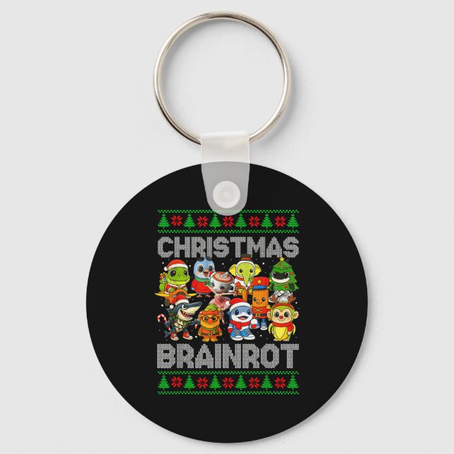 Funny Christmas Italian Brain Rot Italian Brainrot Keychain (Front)