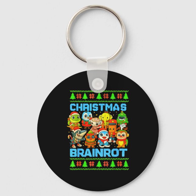 Funny Christmas Italian Brain Rot Italian Brainrot Keychain (Front)