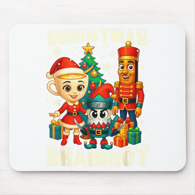 Funny Christmas Italian Brain Rot Italian Brainrot Mouse Pad (Front)