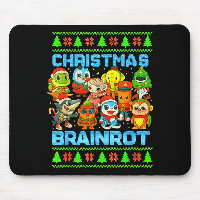Funny Christmas Italian Brain Rot Italian Brainrot Mouse Pad (Front)