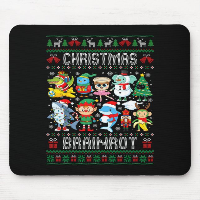 Funny Christmas Italian Brain Rot Italian Brainrot Mouse Pad (Front)